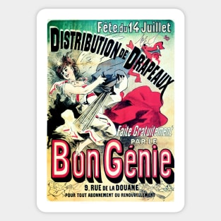 BON GENIE by Jules Cheret French Belle Epoque Vintage Theatre Sticker